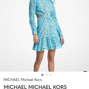 Michael Kors Turquoise Cutout Dress- NWT
